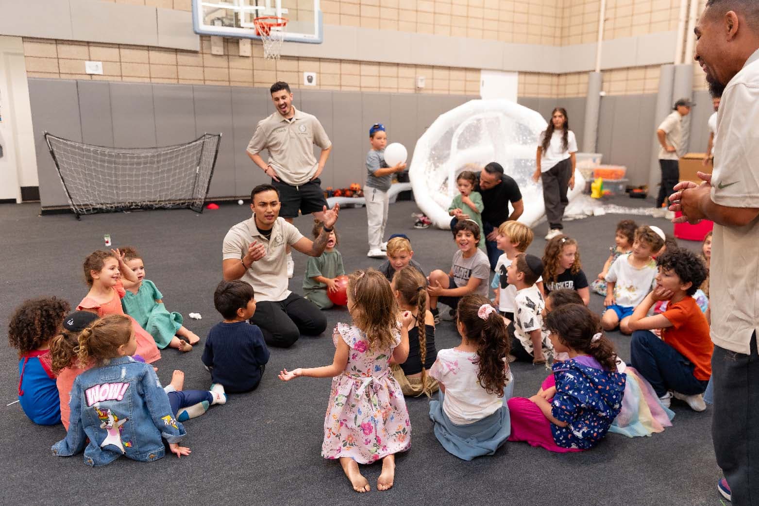 LA Sports World coaches with kids