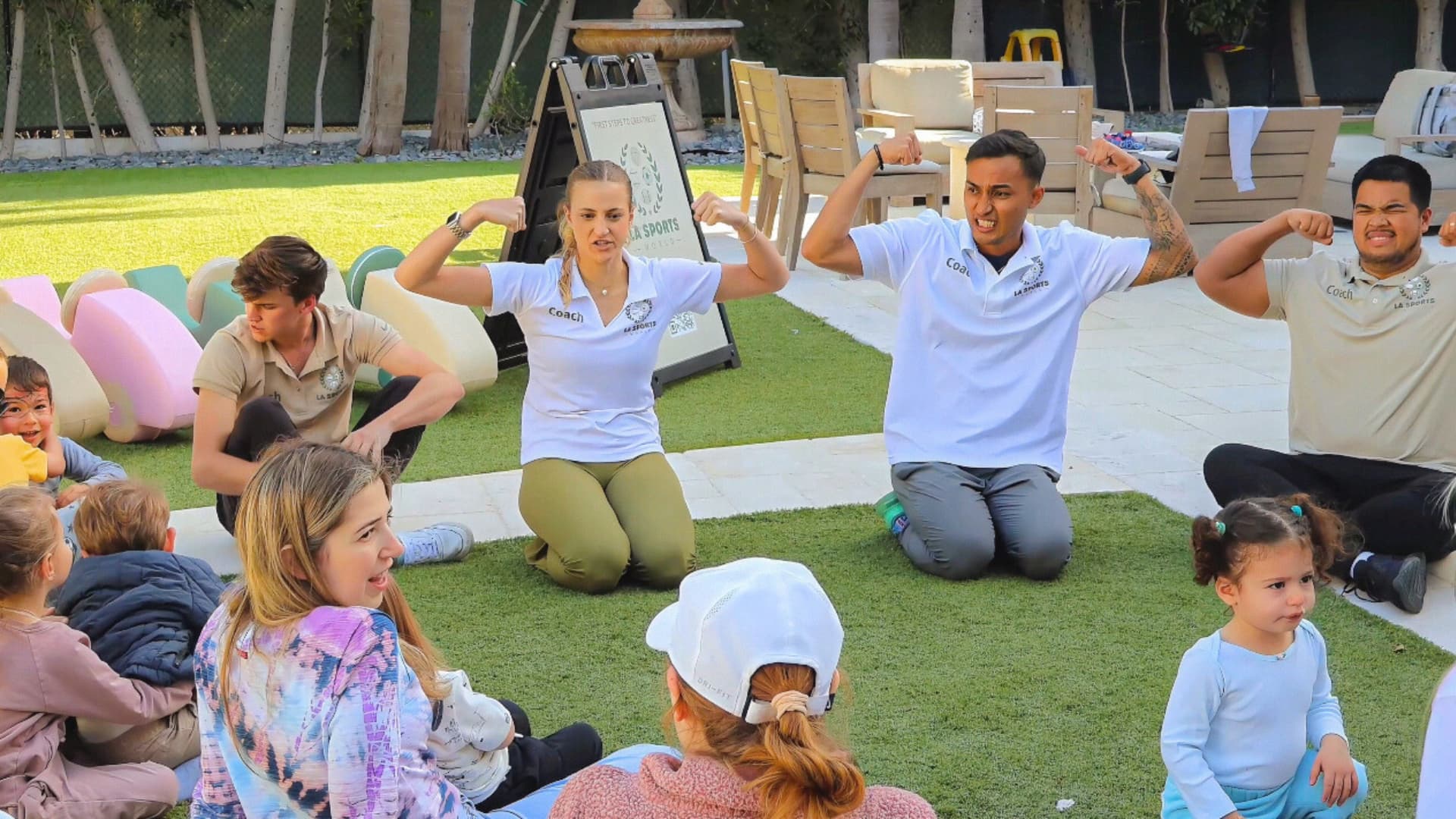 Children participating in an organized LA Sports World group activity